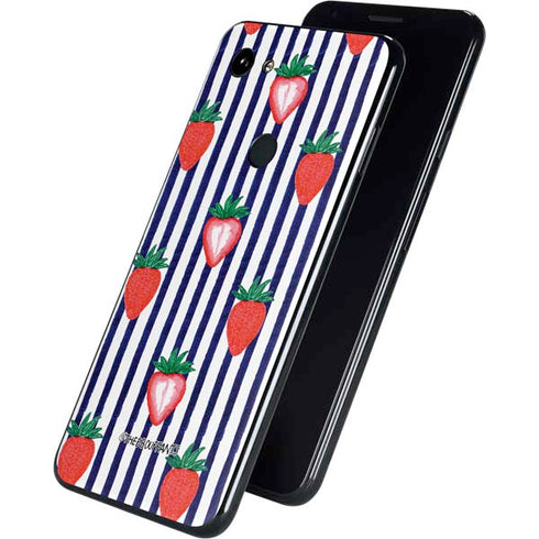 Bouffants and Broken Hearts Strawberries and Stripes Google Pixel 3a Skin